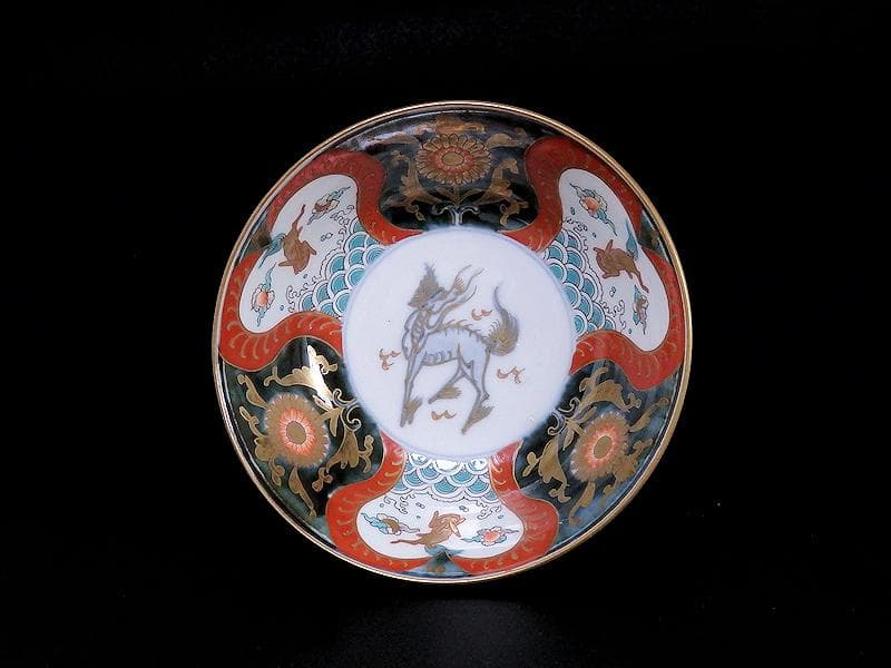 古伊万里 金襴手 波兎に花の図 膾皿 春寒鉢 5客