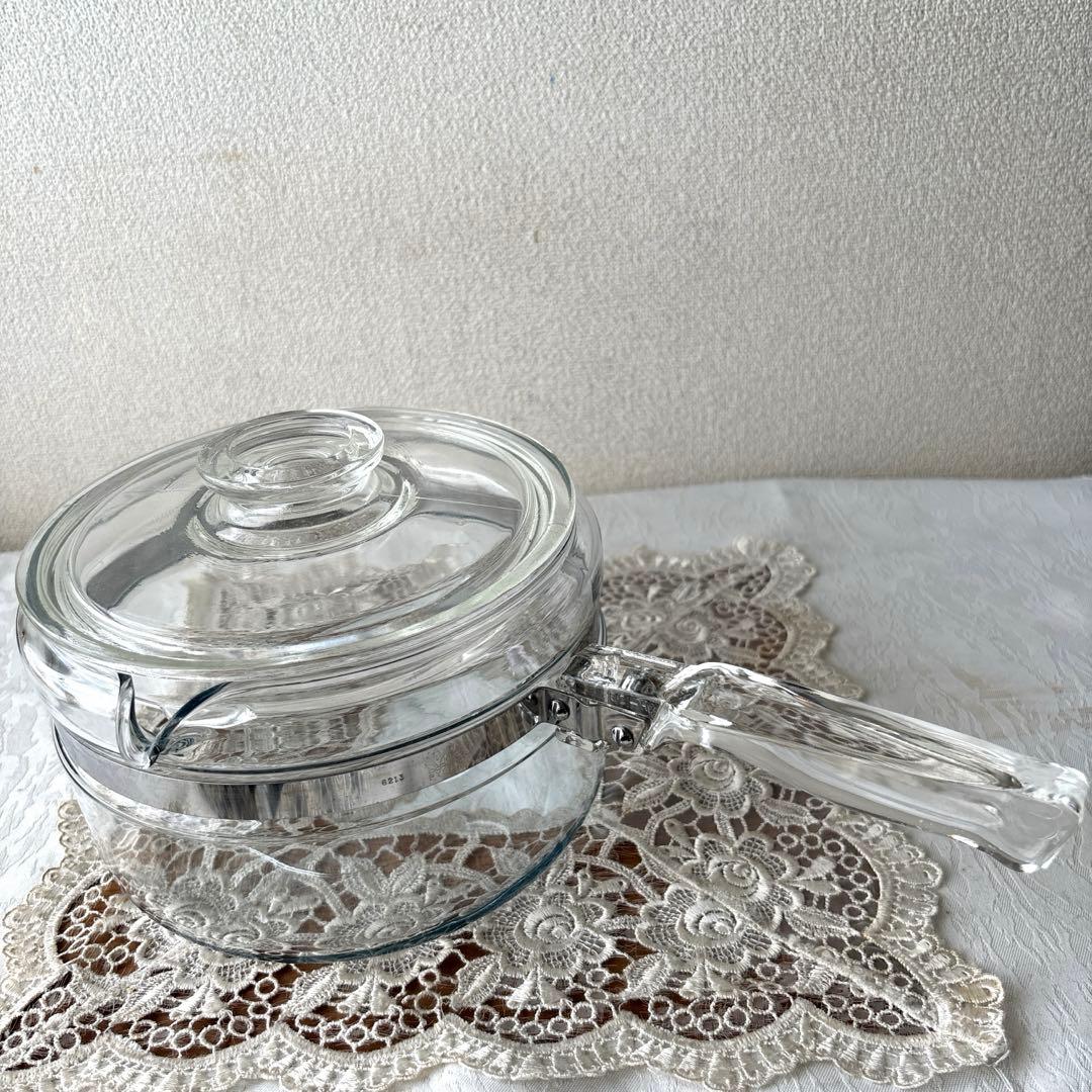 オールドパイレックス 耐熱ガラス 片手鍋 ソースパン 直火対応