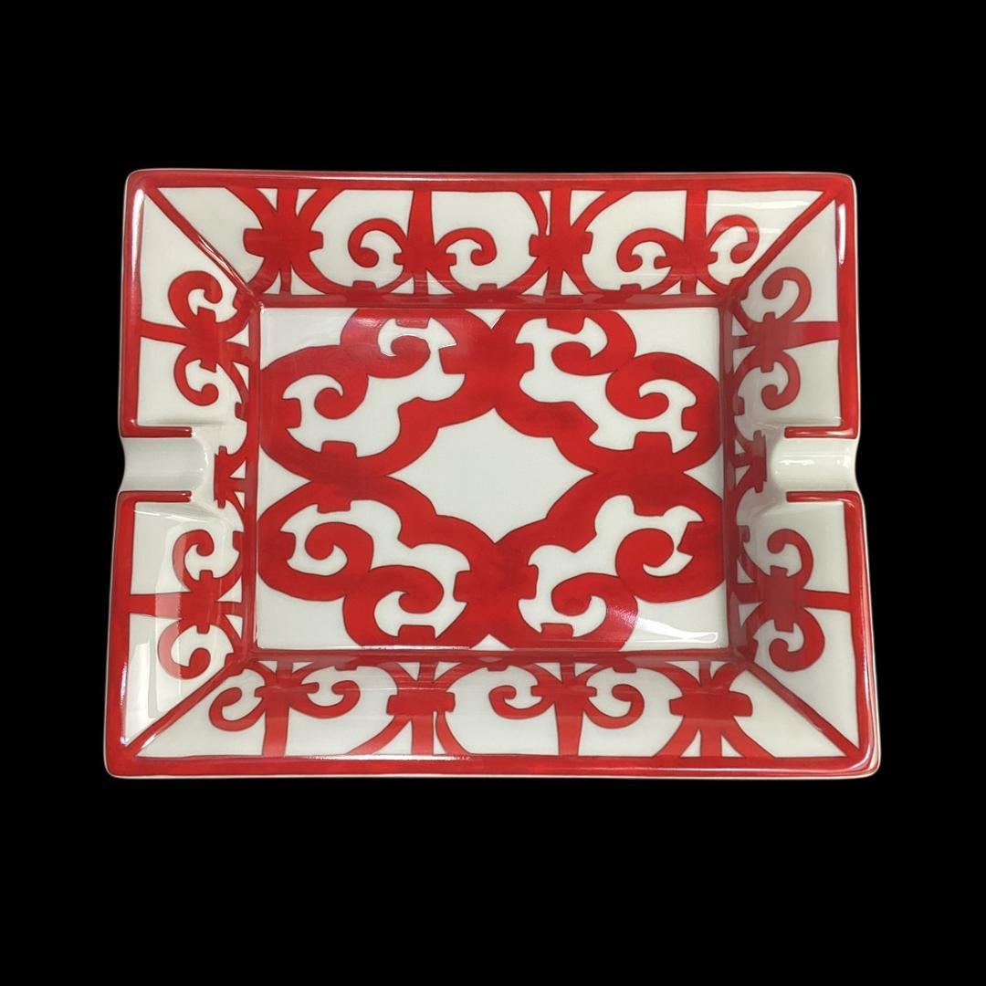 【美品】エルメス ガダルキヴィール アッシュトレイ 灰皿 小物入れ 陶器 HERMES ガダルキヴィール アッシュトレイ 灰皿 磁器×スエード (HERMES