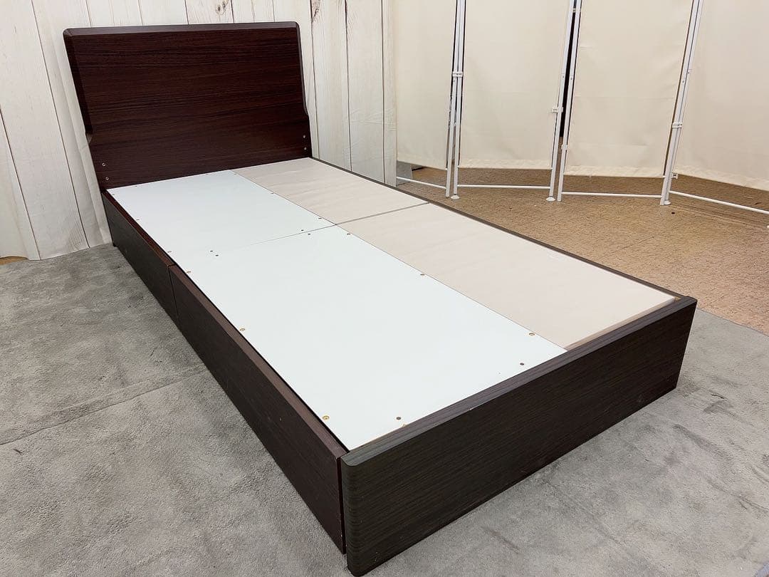 ニトリ⭐︎引き出し2杯付きシングルベッドフレーム 幅98cm] シングルベッドフレーム (ジオ チェスト40J) 【配送員設置