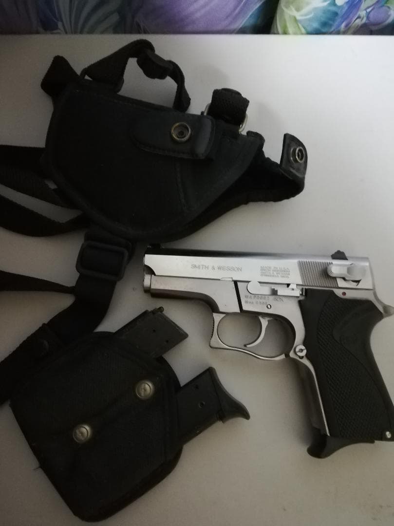 ⊕WA M6906固定スライド(ガス)＋ホルスターマガジンポーチ WA 固定スライドガスガン S&W M6906 スピードマスター ステンレス