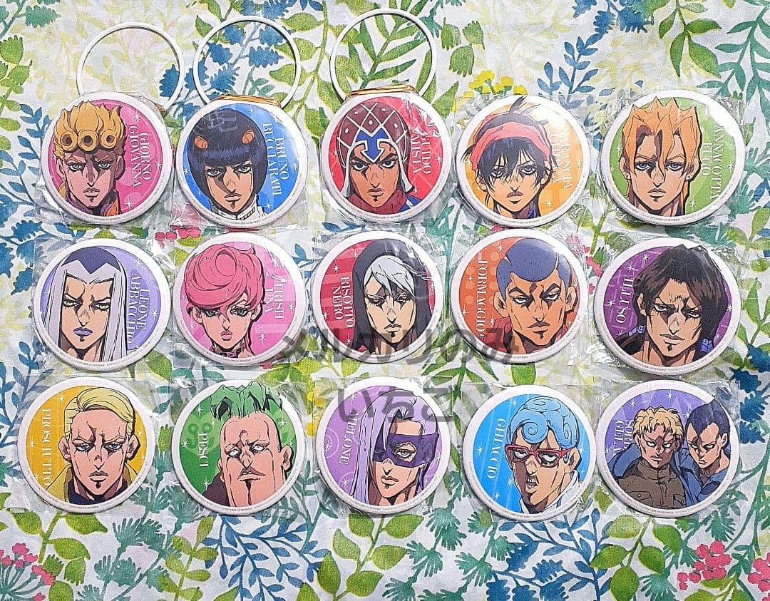 ジョジョ プライズ 缶バッジ 15点セット セガ GIGO アニメ『ジョジョの奇妙な冒険 黄金の風』 缶バッジコレクション[RE