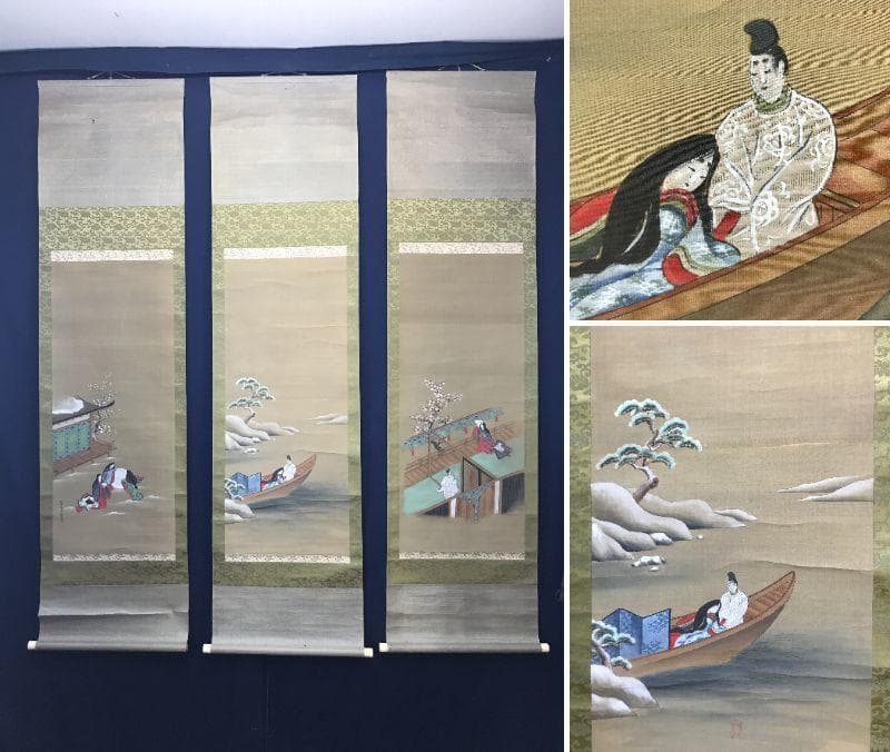 【真作】土佐光文/人物図/三幅/宮中図/掛軸/名家伝来/AC-21 Amazon.co.jp: 真作奥田国広高砂図正月掛祝事人物図掛軸名家伝来AD-311