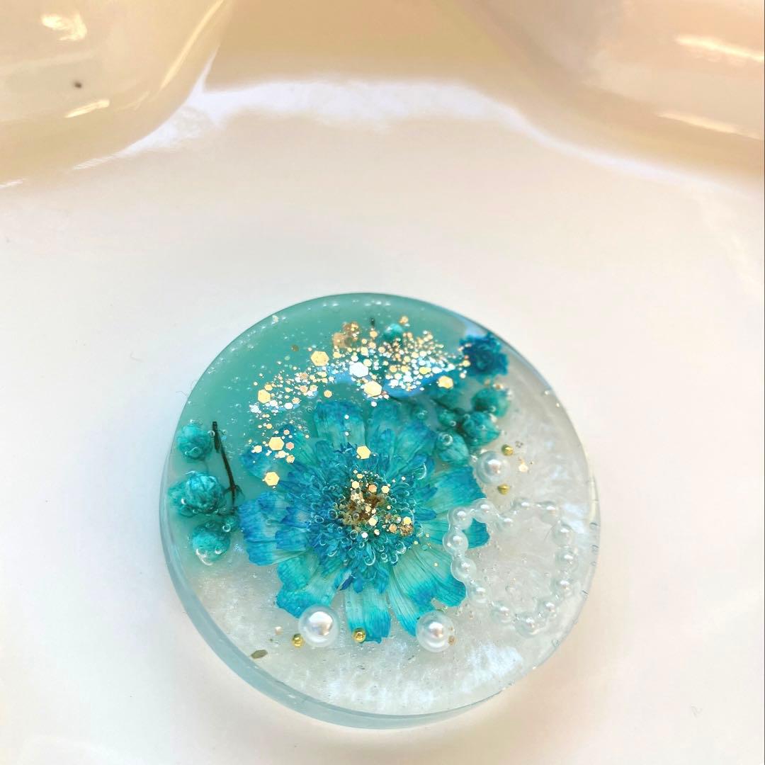 訳あり】レジン ヘアゴム マトリカリア グリーン◡̈♥︎ ドライ