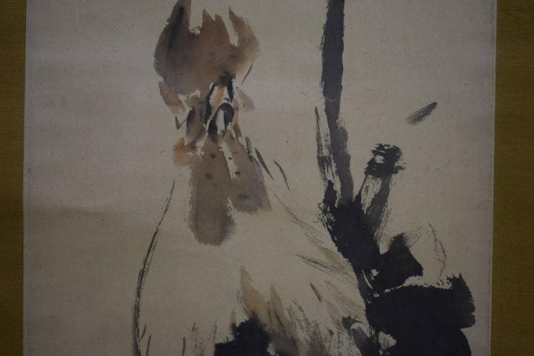 真作/冨田溪仙/富田渓仙/鶏図/布袋屋掛軸HG-624 富田渓仙(渓山人) 大念仏画 絹本色紙軸装 | 古美術ささき