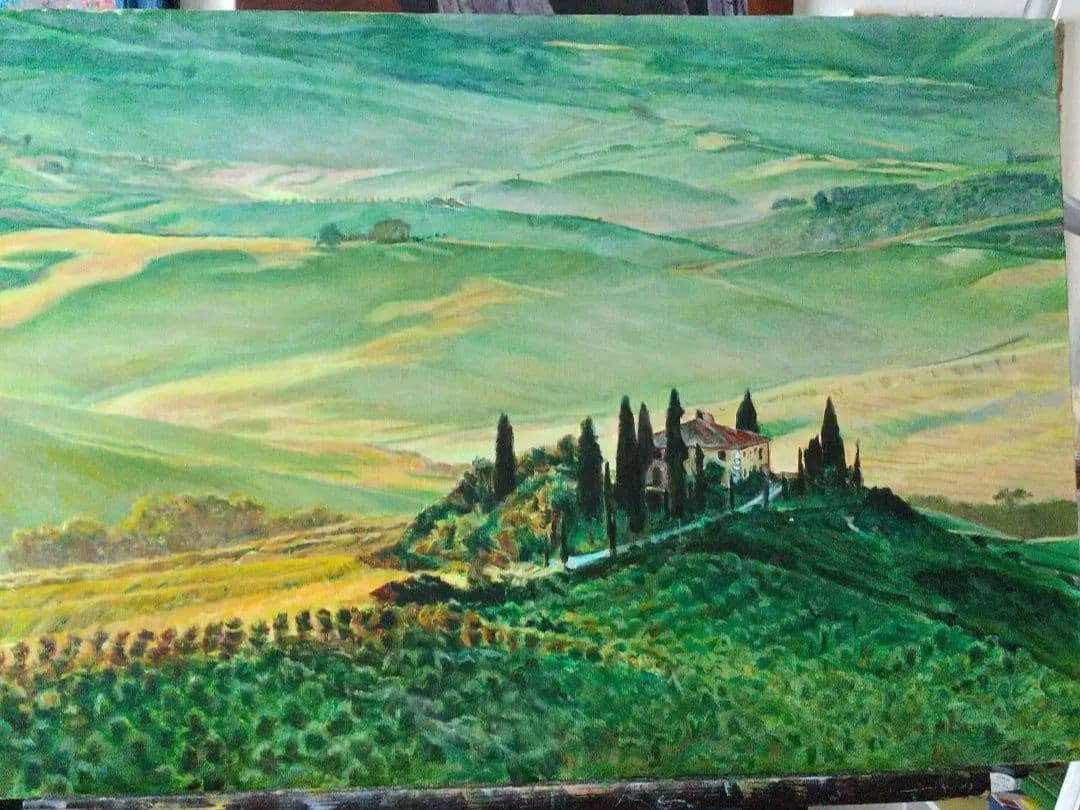 M20 油彩風景画 mihotaan 油絵 油彩 油彩画 絵 絵画【ミモザ】B4サイズ | HIROSHI1990