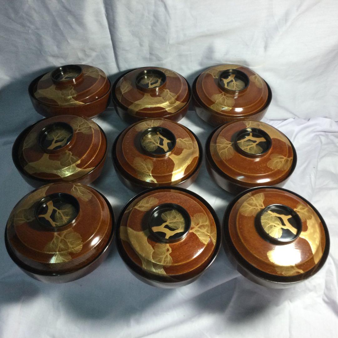 NO 298漆碗10クロー赤10個蓋つきです輪島と思いますが確信無いので不明。 Amazon.co.jp: 大藤漆器店 輪島塗 夫婦汁椀 黒内朱・朱 蘭沈金 WA10-2