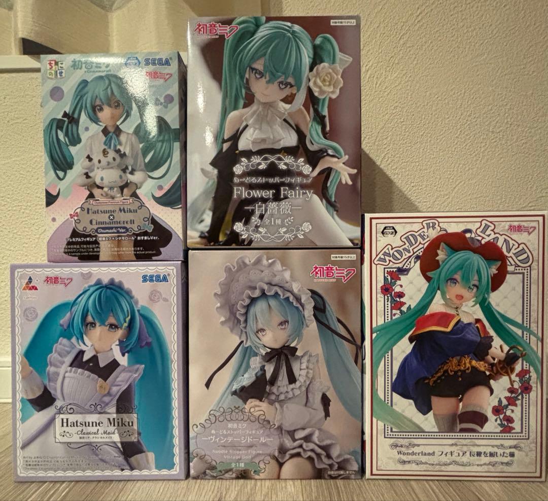 初音ミク　ヴィンテージドール他　全5種セット 中古】(本体A/箱B)初音ミク ぬーどるストッパーフィギュアー