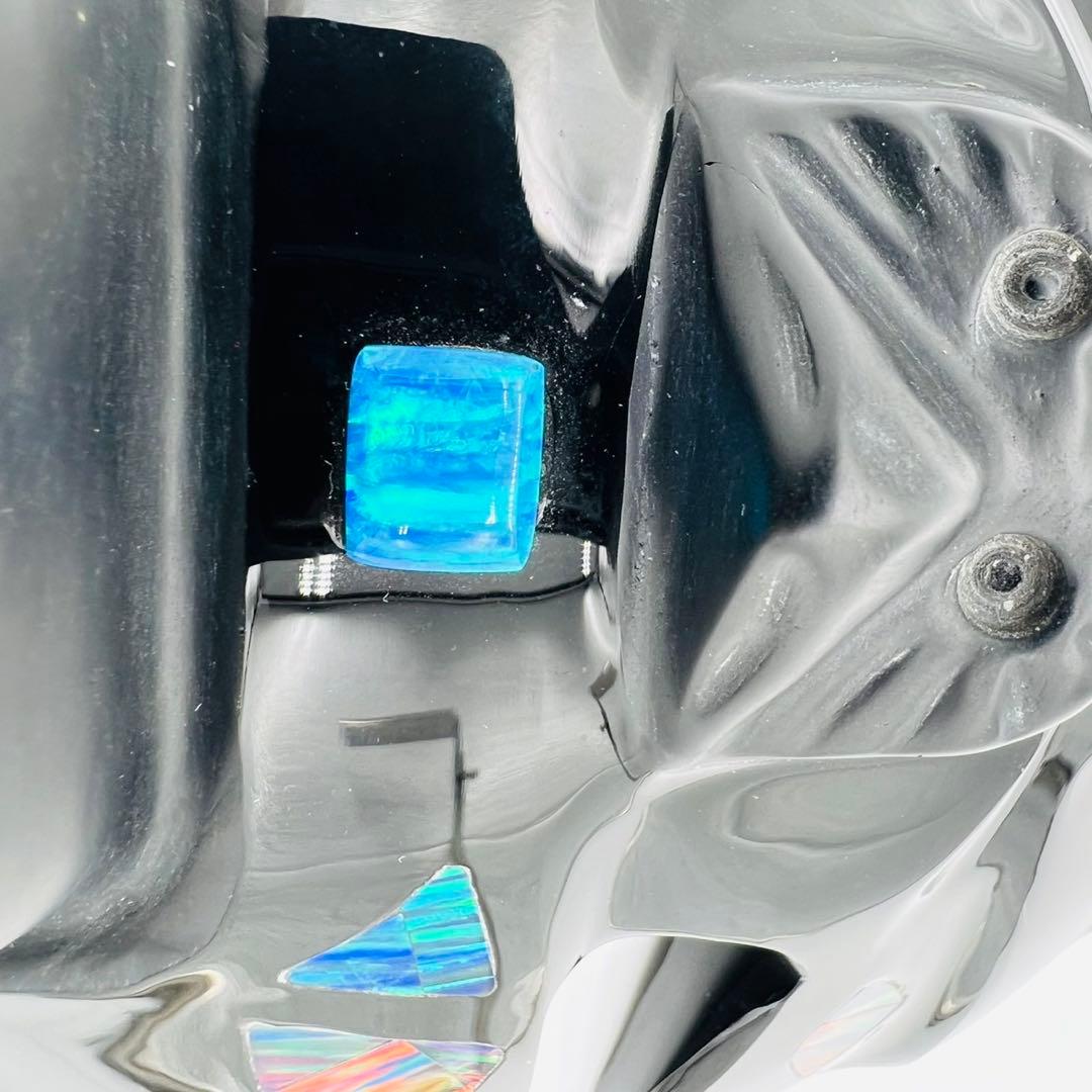 メキシコの伝統的マスク オブシディアン(黒曜石)オパール石等使用