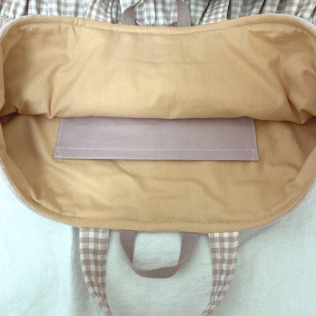 入園入学3点セット 【ピンクお花ヌビ×くすみピンク】 女の子 大きめ