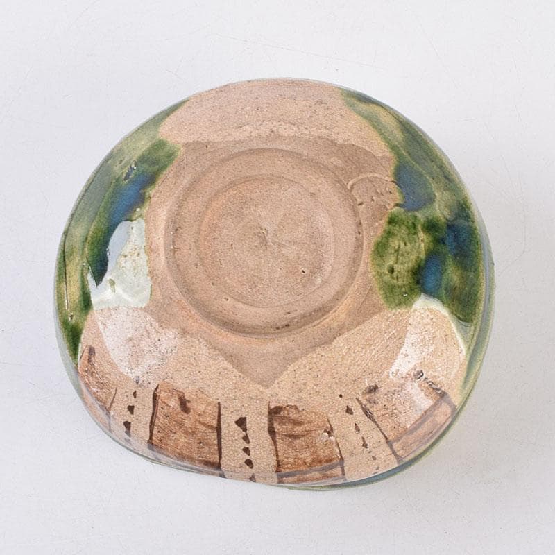 織部焼 古瀬戸窯 加藤作助作 手捻り茶碗 共箱 C R8994 - メルカリ