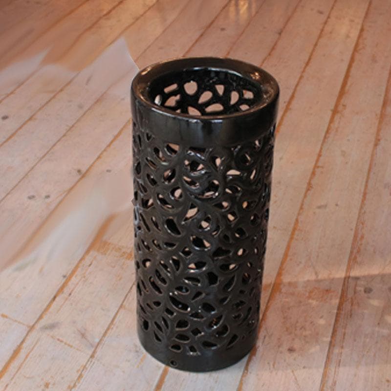 傘立て アンブレラスタンド 陶器製 透かし彫り メッシュ 113-296 傘立て アンブレラスタンド 陶器製 透かし彫りアート ホワイト 白
