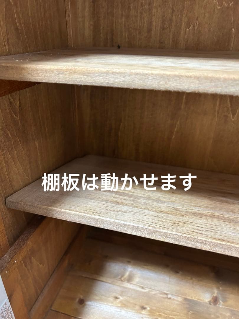 ハンドメイドモールガラス棚キャビネット食器棚古道具 古いもの