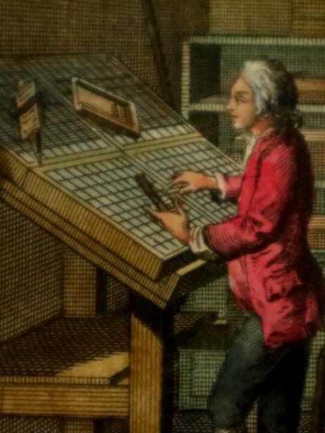 額装品 古典版画 18世紀 ディドロー 百科全書 「活版印刷」 極美品