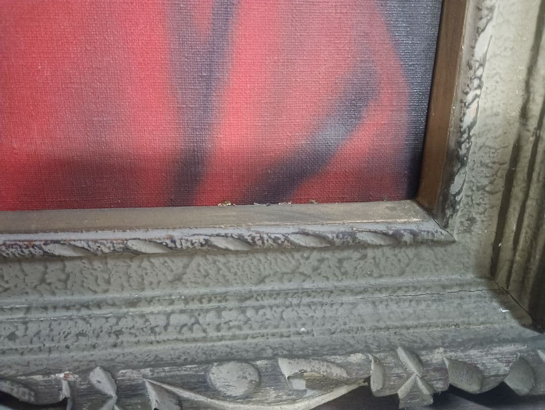 4967）馬堀喜孝 油絵F8号 ダルマ 美術品・アンティーク・コレクション