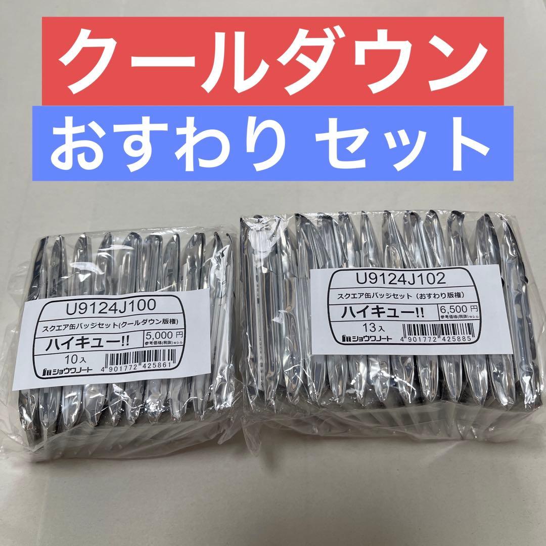 ハイキュー スクエア缶バッジ クールダウン おすわり 2種コンプリートセット ハイキュー！！スクエア缶バッジ抽選販売