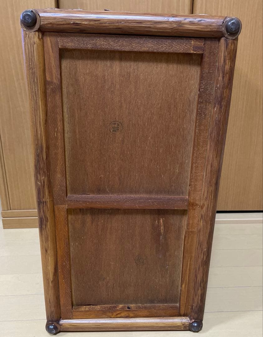 籐 蓋・布張り収納ボックス コンテナ アンティーク アジアン - メルカリ