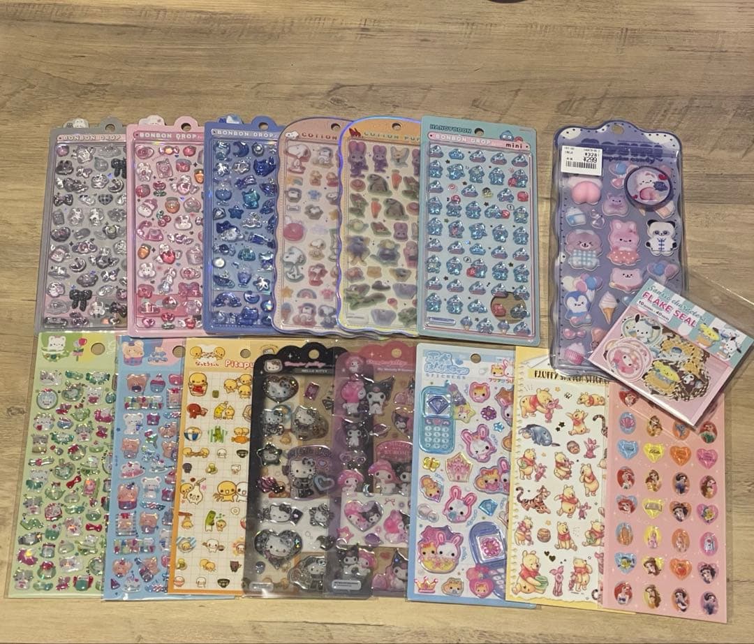 ボンボンドロップシール　コットンパフィーシール　平成はっぴーフォン　まとめ売り 国内正規品 サンリオ はぴだんぶい コットンパフィーシール コットン