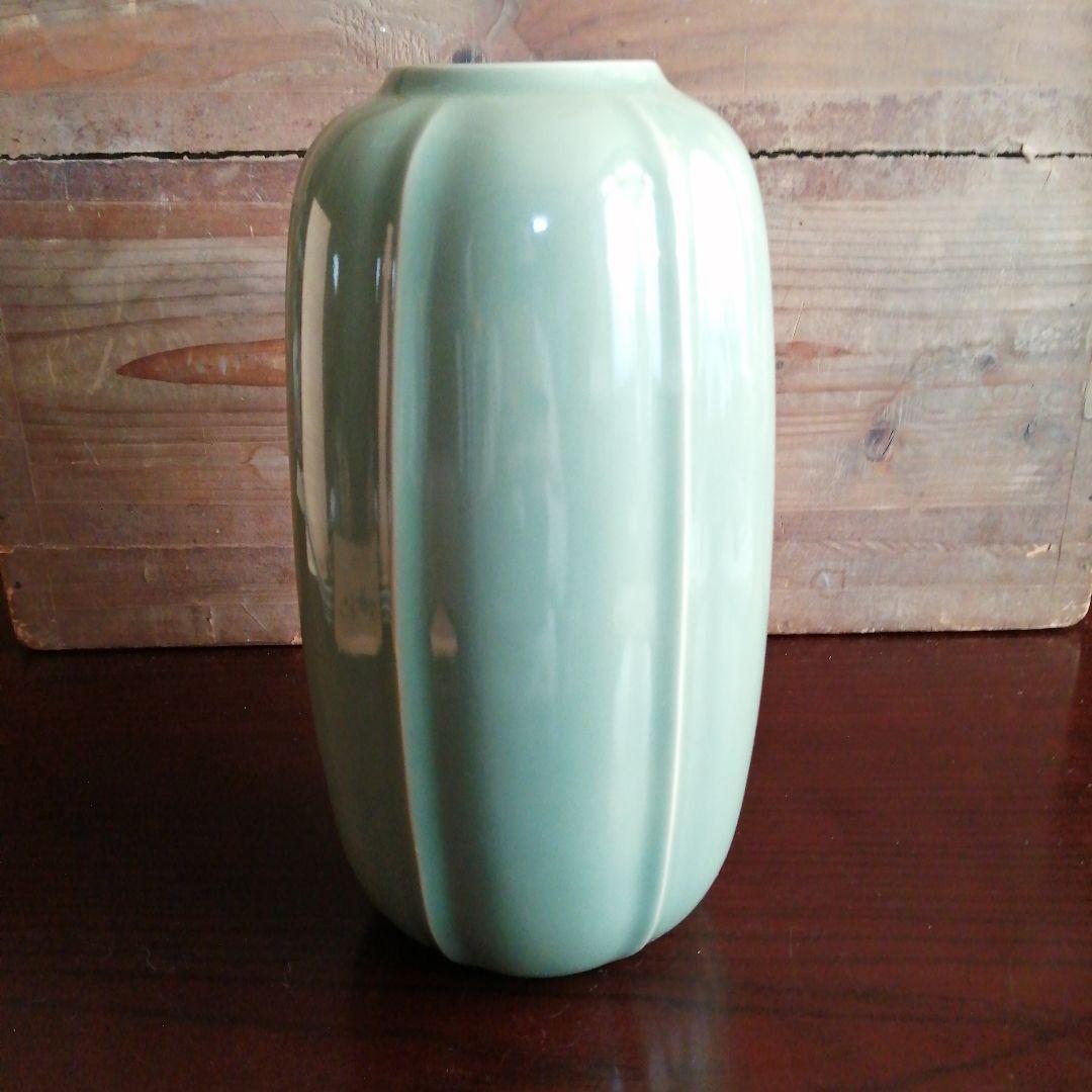 京焼　小川武雄　青磁花瓶　25.5cm