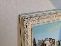 真作】絵画 平野程一 油彩8号 ベニスの想出（運河） 穏やかな午後 X138