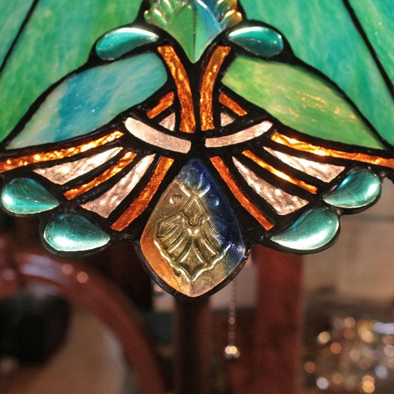 ステンドグラスフロアランプ グリーン 室内照明 321-158