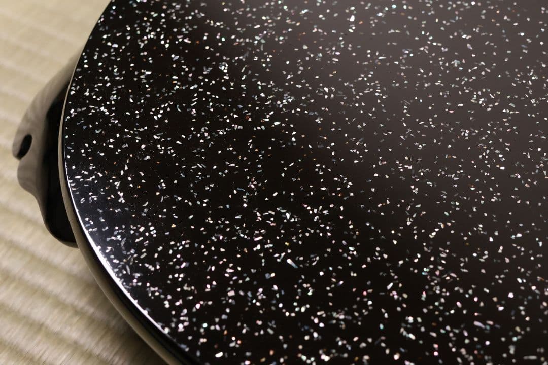 輪島塗 涛華堂 八井珠蔵 小判形 卓 螺鈿 貝梨地 木製 花台【