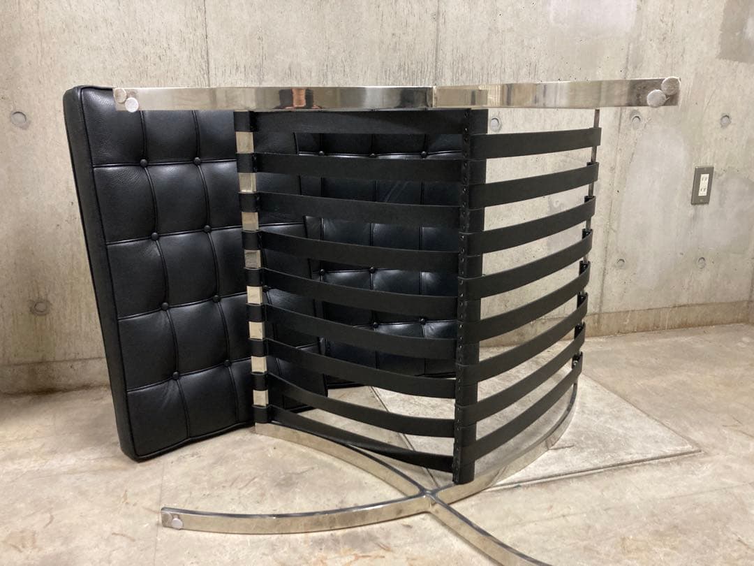 定価140万! 名作 良品 正規Knoll 黒 バルセロナ チェア オットマン