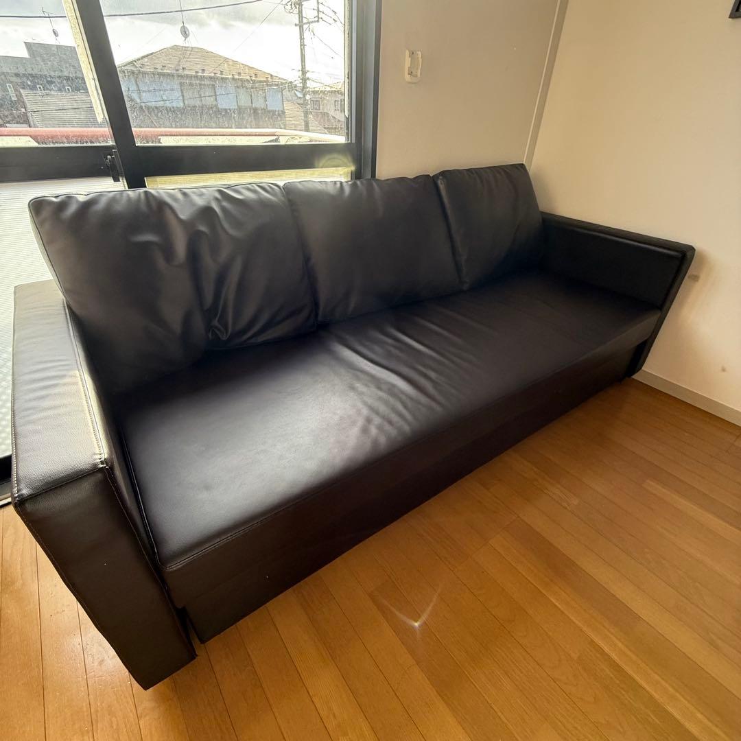 【傷汚れあり】ニトリ　3人用ソファベッド( Nシールド ノアーク2S DBR) 傷・汚れに強い コーナーソファベッド 収納付き 合皮タイプ (ノアーク2