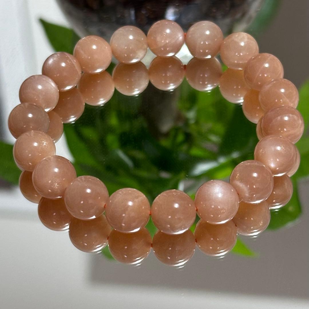 【一点物】希少 高品質 オレンジサンムーンストーン 10.5mm ブレスレット