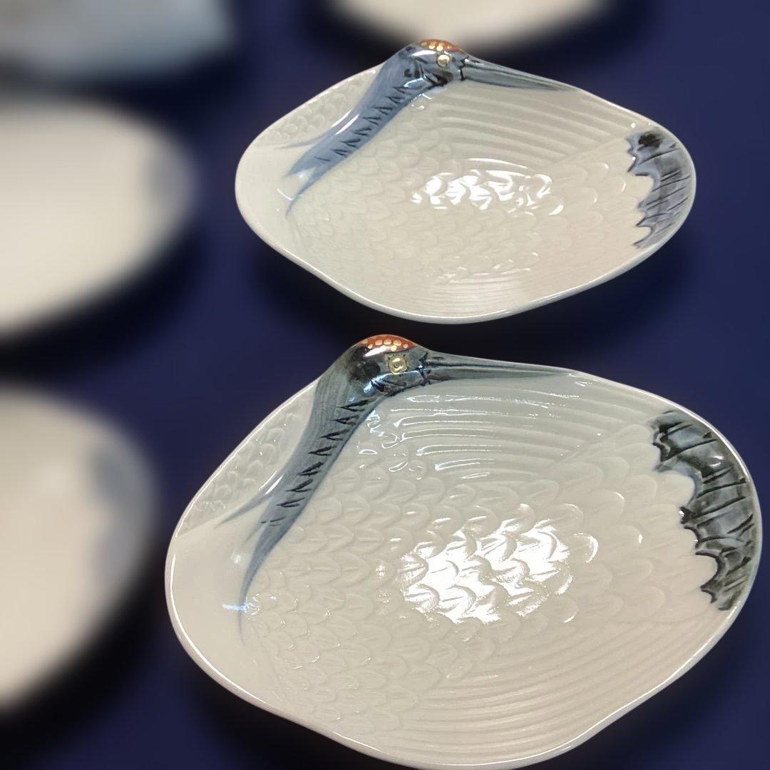 忙しくてごめんなさい　　永楽写巣篭もり鶴向付10客　新品未使用