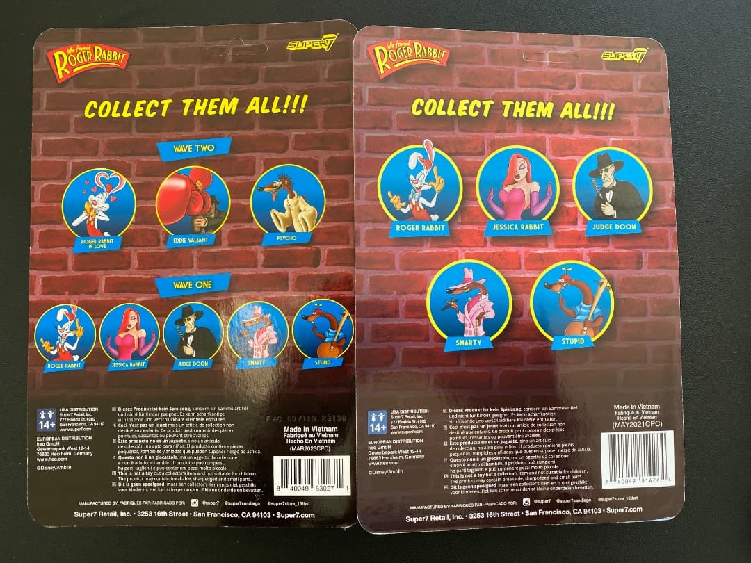 スーパー7 ロジャーラビット & ジェシカ 2体セット 3.75インチ - メルカリ