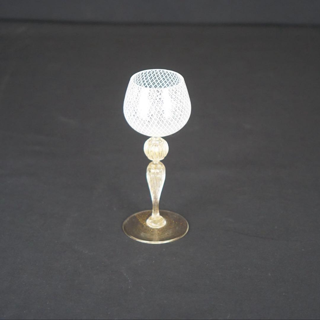 【MURANO】ムラーノ ベネチアンガラス 金彩 ワイングラス ITALY ムラーノ グラス / MURANO GLASS ワイングラス ベネチアングラス