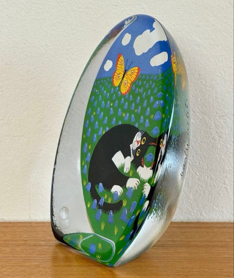 iittala ネコのガラスカード 