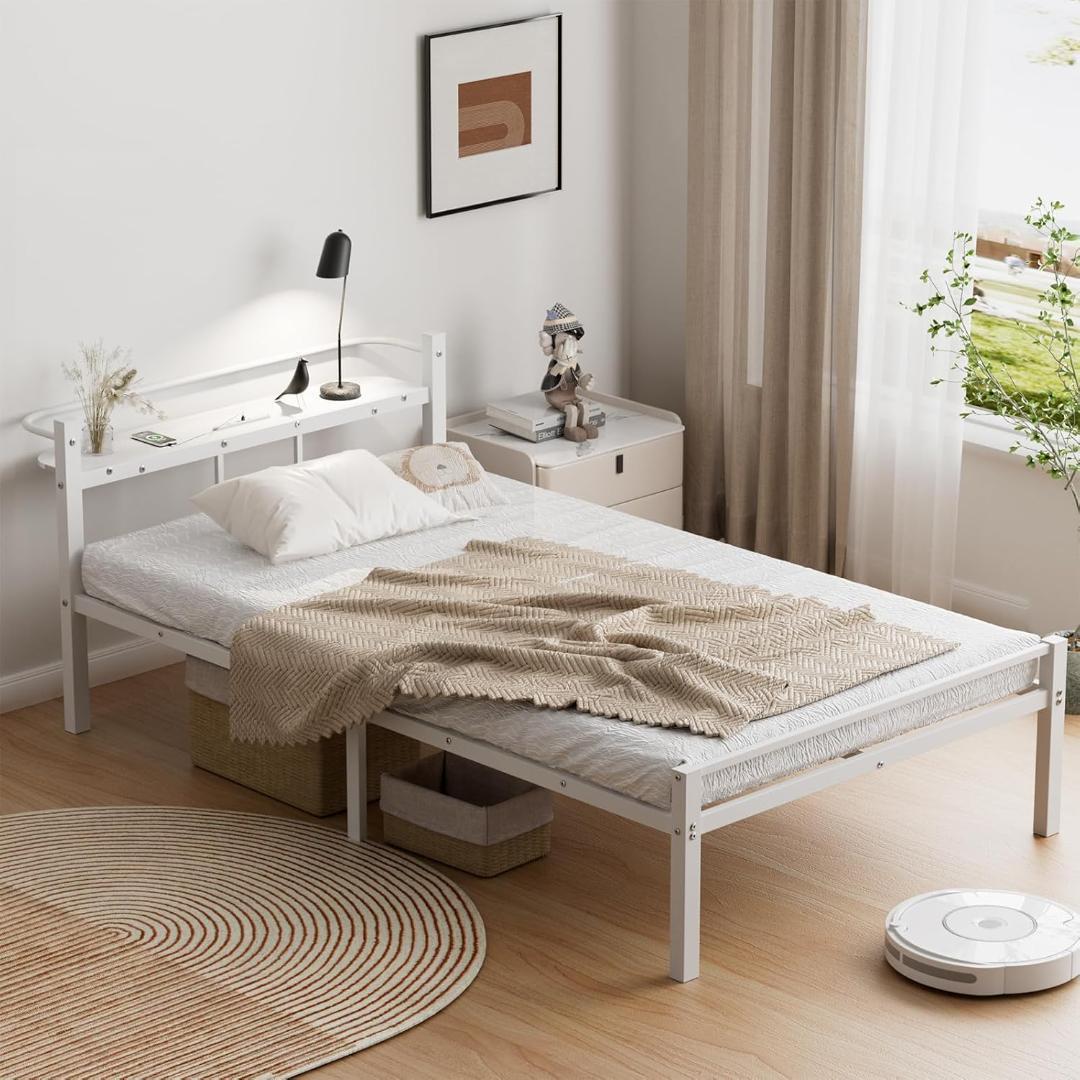 ベッドフレーム シングル ベッド 宮棚 2口コンセント 耐荷重300kg Amazon｜[SuperKois] ベッドフレーム シングル ベッド 宮棚 2口