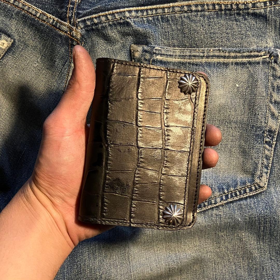 お札が折れない！ミドルトラッカーウォレット アポロコンチョ シルバー