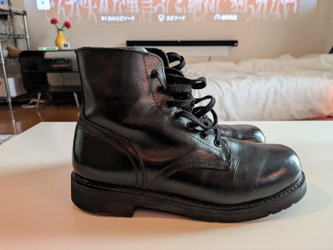 カナダ軍　コンバットブーツ　ミリタリーブーツ ブラック レザー　25.5cm