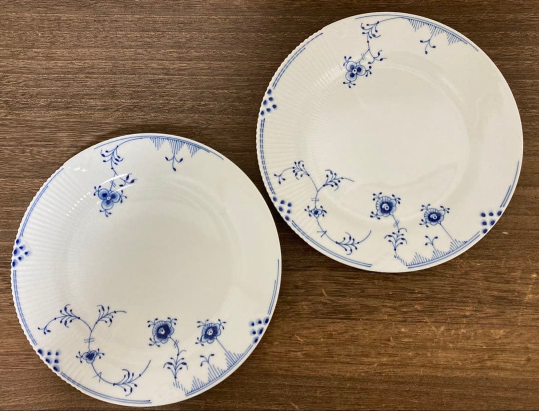 yuka様 ロイヤルコペンハーゲン　ブルーエレメンツ 皿 22cm 2枚セット ROYAL COPENHAGEN（ロイヤルコペンハーゲン） ブルーフラワーカーブ