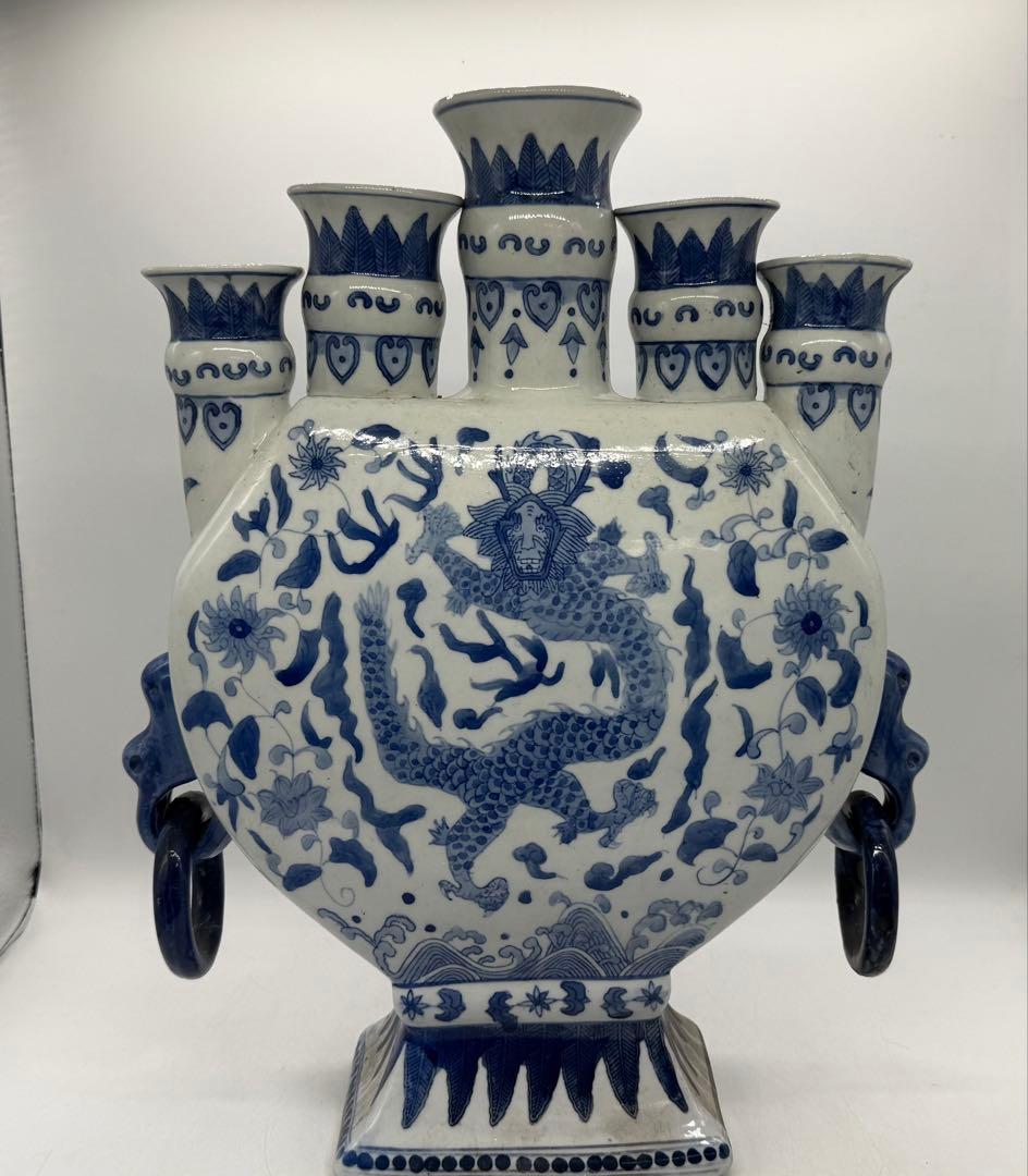 中国　染付　龍紋五管瓶　送料込み Amazon.co.jp: 五粮液 2本 500ml アルコール52度 箱付 中国酒 白酒 濃