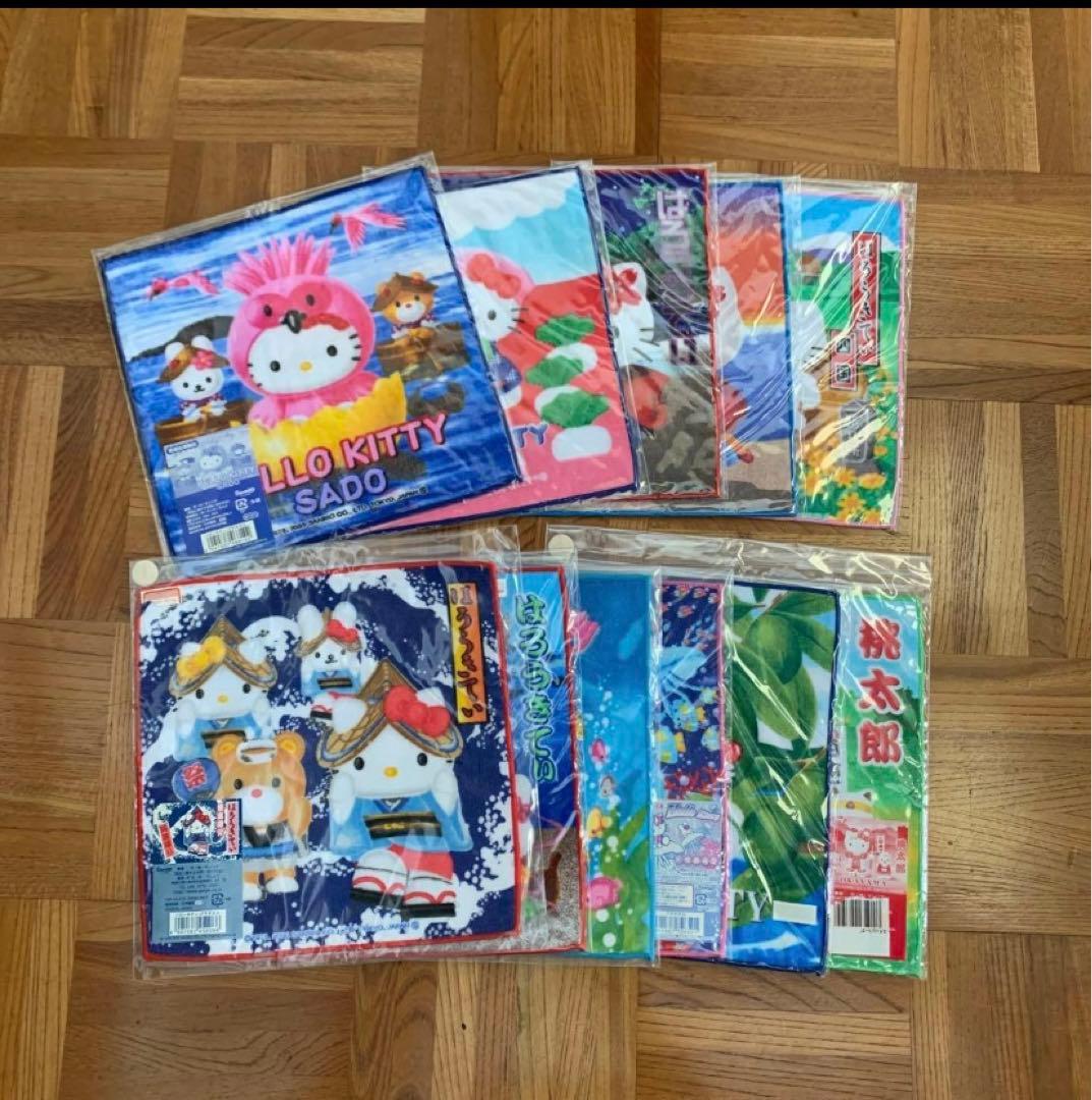 ご当地　ハローキティ　キティ　ミニタオル　プチタオル　11枚　限定　レトロ Yahoo!オークション -「ハローキティご当地タオル」の落札相場・落札価格