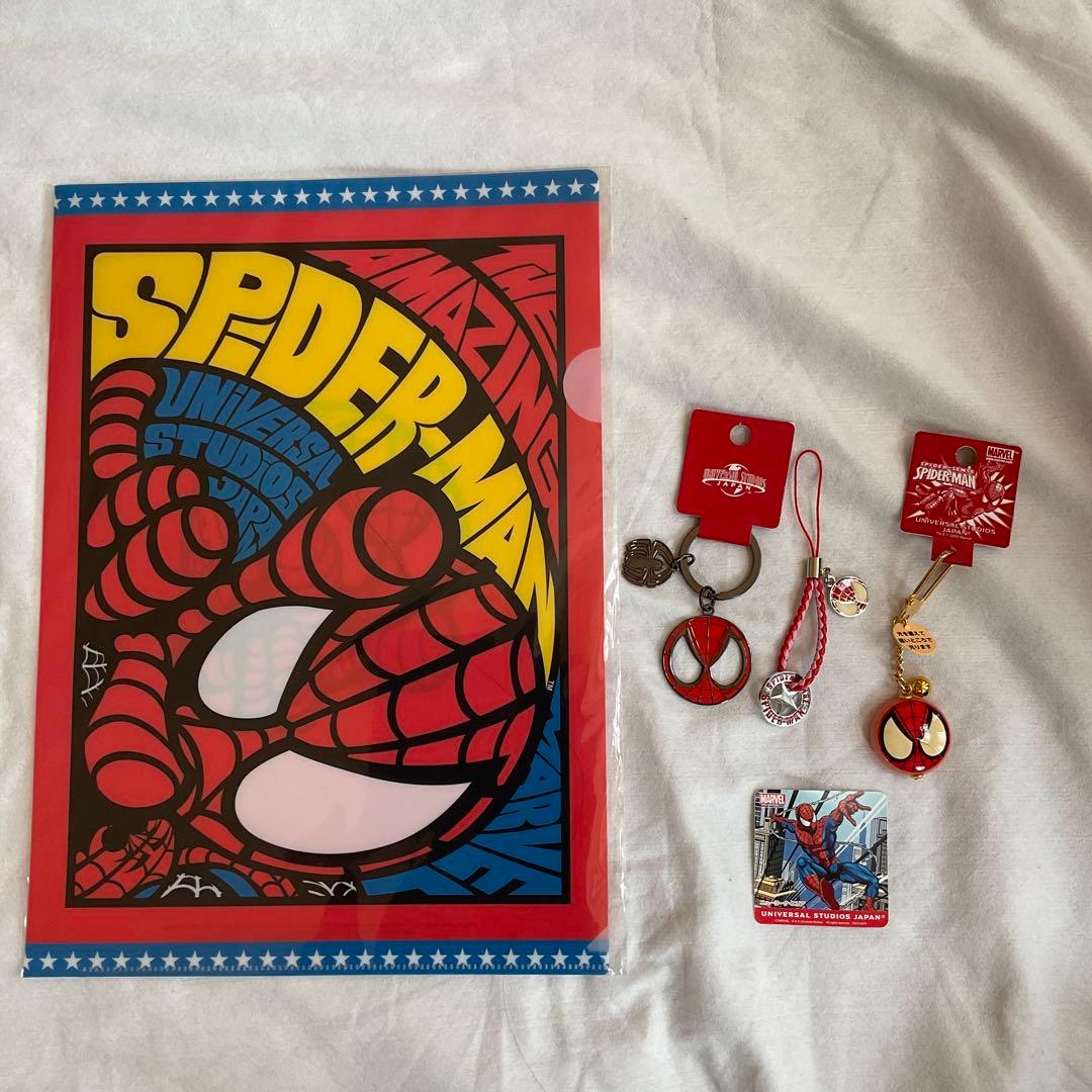 新品　セット　スパイダーマン キーホルダー ファイル　シール　USJ 平成レトロ USJ】ファイナル記念グッズ登場！『スパイダーマン・ザ・ライド』の