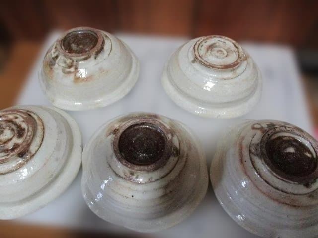 信楽焼 古谷信男 古谷製陶所 粉引輪花？中鉢 5枚セット - メルカリ