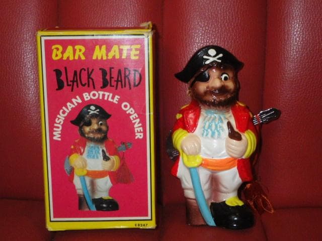 60’S★海賊★黒髭★ビンテージ★ボトルオープナー★栓抜き★置物★人形★スカル★ 60'S☆海賊☆黒髭☆ビンテージ☆ボトルオープナー☆栓抜き☆置物☆人形