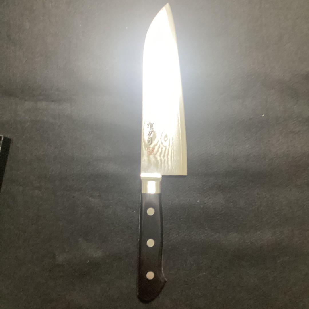 堺刀司　ダマスカス包丁　三徳　180mm 包丁の堺徳｜三徳包丁 ダマスカス VG10 180mm
