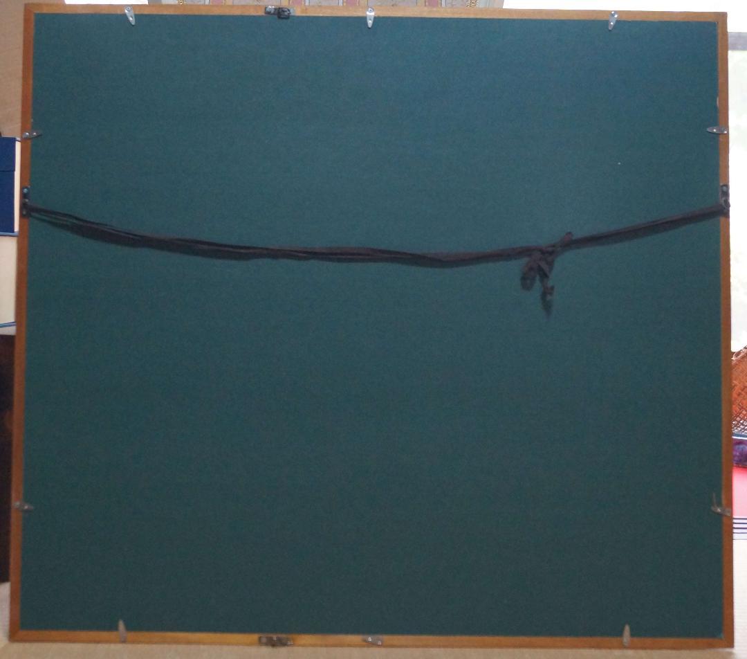 額装入1981年油彩画 大型油絵『順風満帆』F20肉筆 海洋風景画 作者サイン入