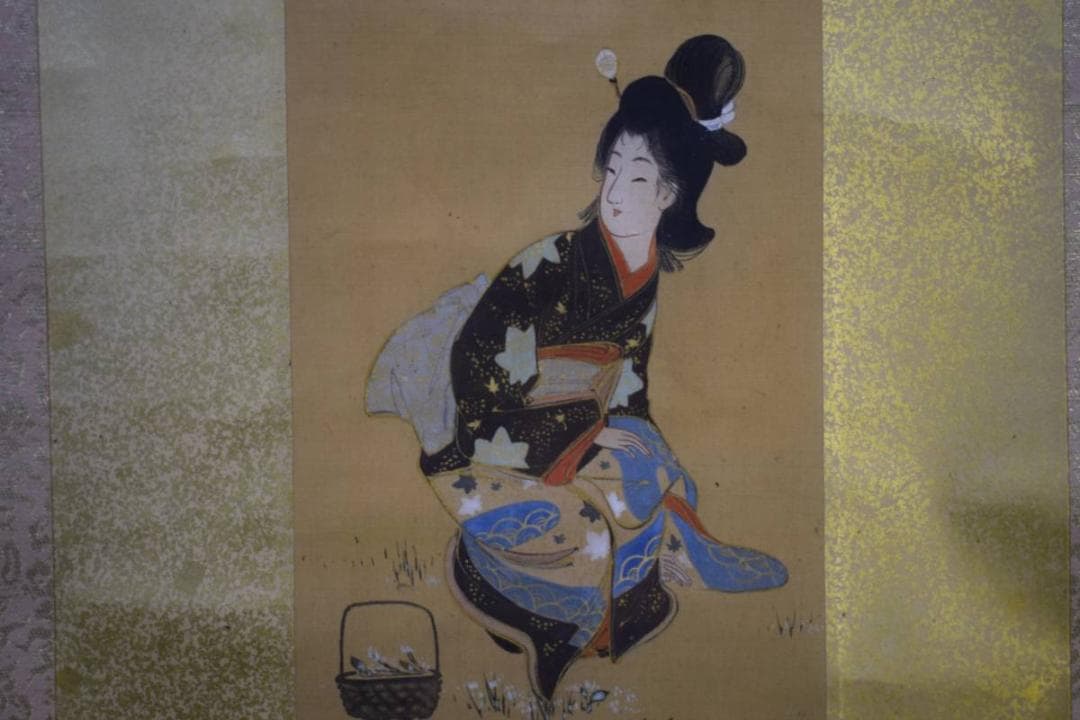 模写/秦翁/美人画/布袋屋掛軸HE-220 森川曽文 円窓美人図｜古美術・掛け軸の販売・買取・鑑定-松本松栄堂