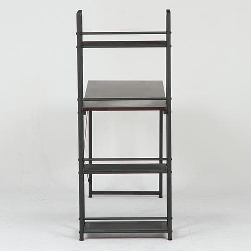 《新品・送料無料》ラック付きデスク ルール 奥行49cm ダークブラウン