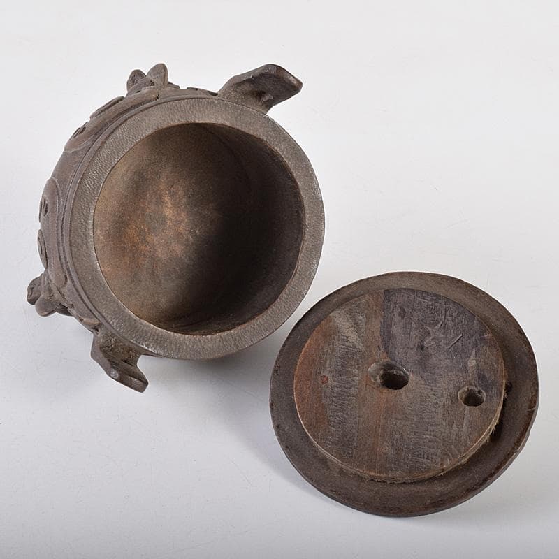 中国 古竹彫刻 獣摘饕餮文 香炉 鼎 V R8107 - メルカリ