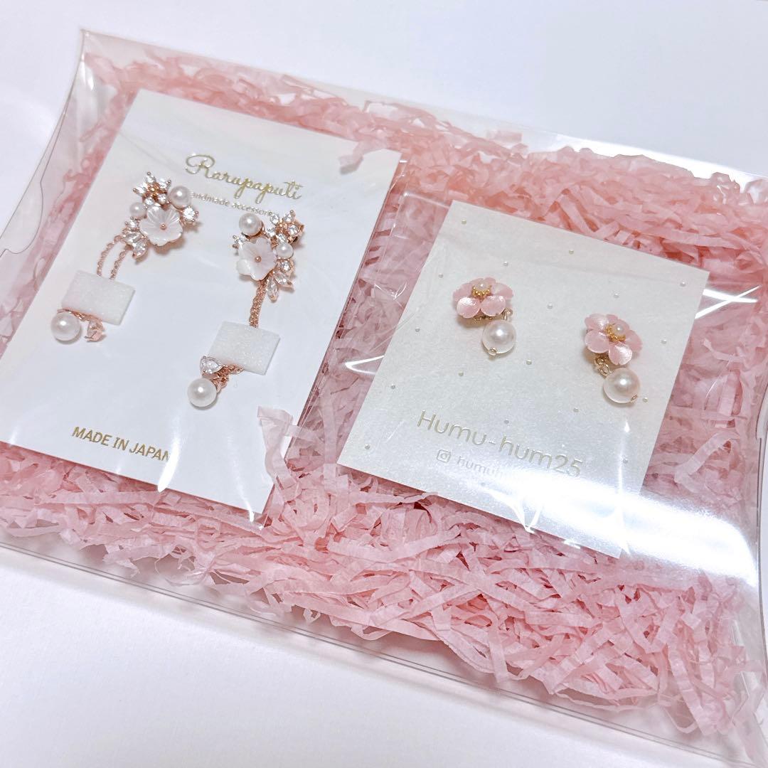 Rarupaputi・Humu-hum25 ピアス 2種セット hum ハム LACE GARLAND PIERCED [la-P282]ピアス プラチナ ゴールド