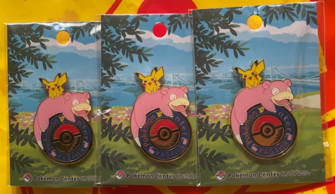 新品】ポケモンセンター カガワ ヤドン ピカチュウ ロゴピンズ×3