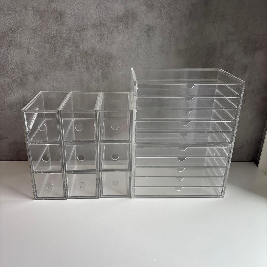 無印良品　アクリル製引き出し収納ボックスセット 無印良品のアクリルケースを身支度セットにしたら、時間にゆとりが